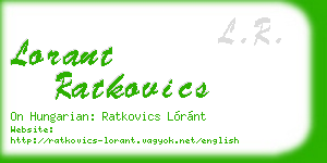 lorant ratkovics business card