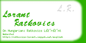 lorant ratkovics business card